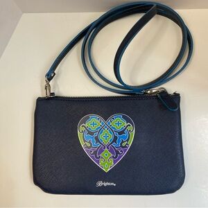 Brighton Blue Crossbody Bag with Vibrant Heart